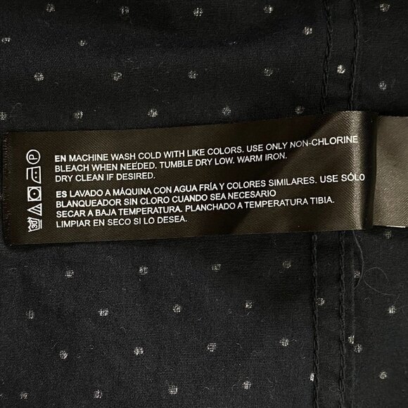 Denim & Flower Ricky Singh Mens size Large Button Front S/S Shirt Navy Polka Dot - Picture 9 of 10